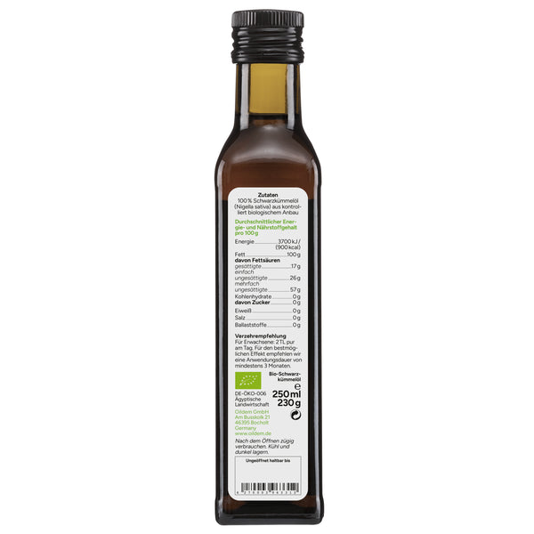 Oildem Bio-Schwarzkümmelöl 250ml (GEFILTERT)