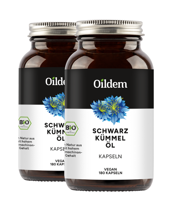 Oildem Bio-Schwarzkümmelöl Kapseln Vegan (Ohne Hitze)